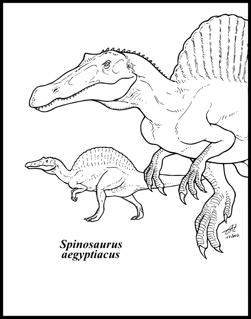 t rex and spinosaurus coloring pages - photo #36