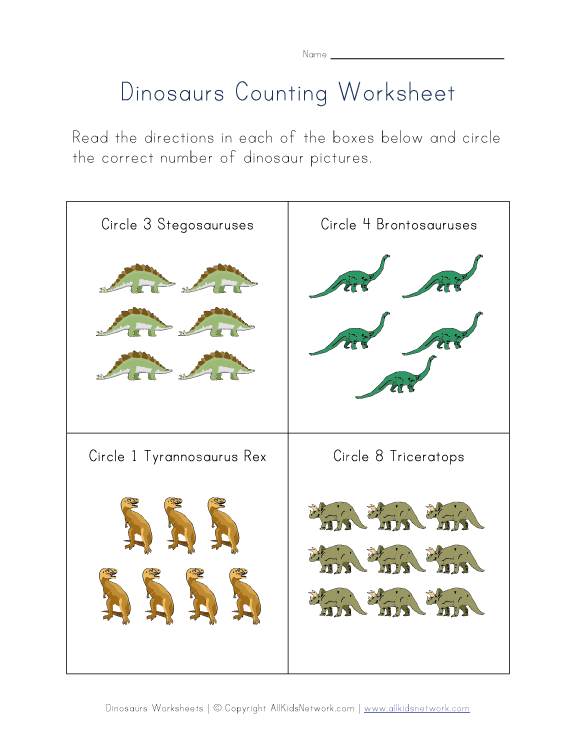 printable dinosaur math games