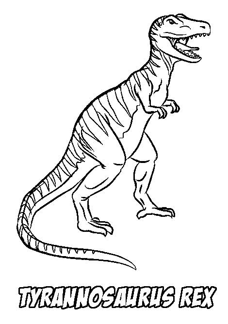 T-Rex Realistic Dinosaur Coloring Pages