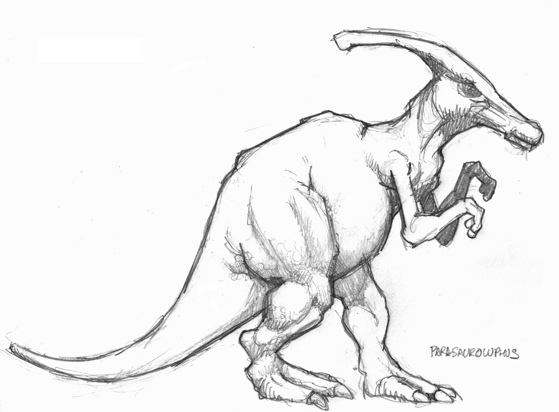 realistic Parasaurolophus coloring pages