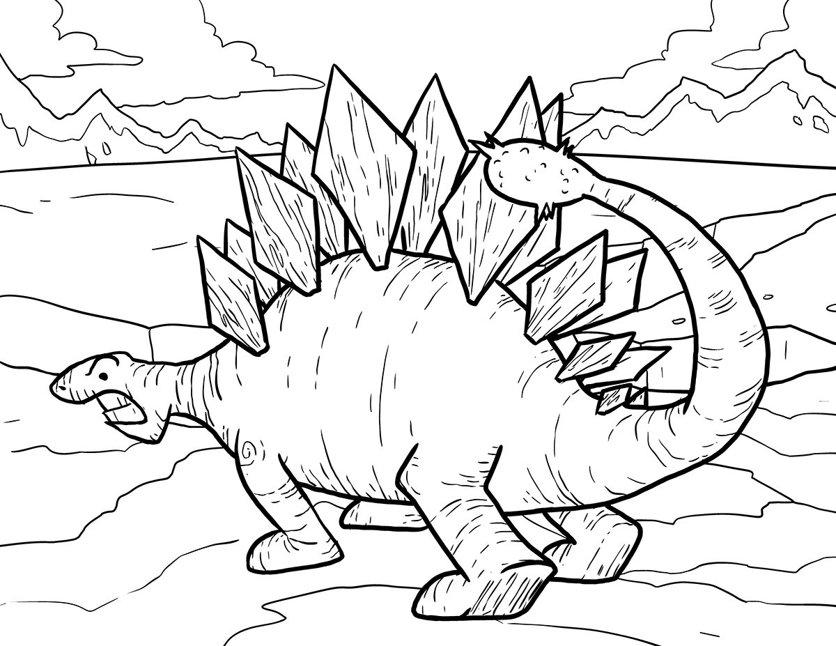 Online stegosaurus coloring pages for kids