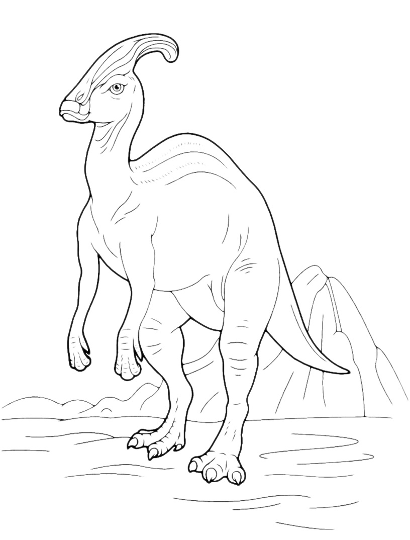 Parasaurolophus dinosaur Coloring Pages