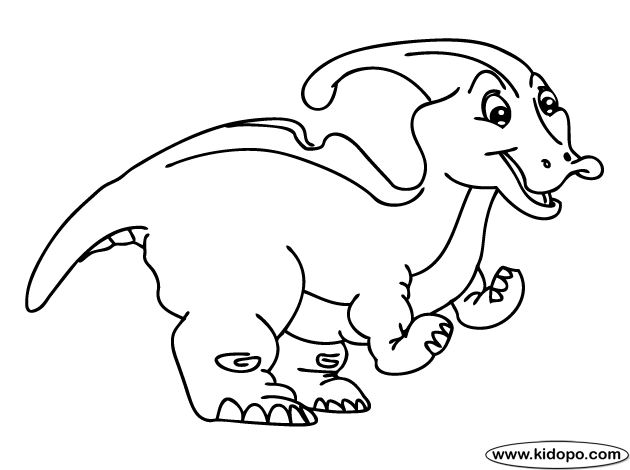 cartoon Parasaurolophus coloring page