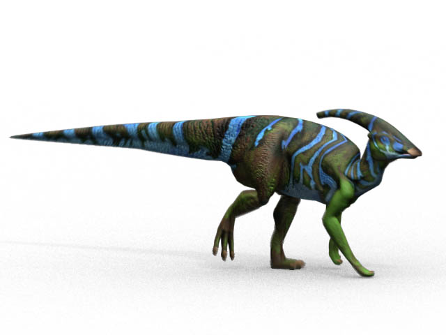 Parasaurolophus dinosaur crest on head