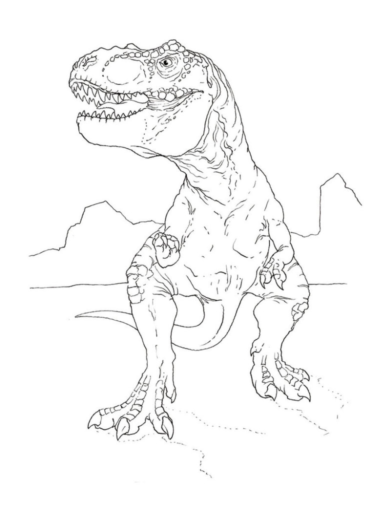 cartoon t-rex coloring pages