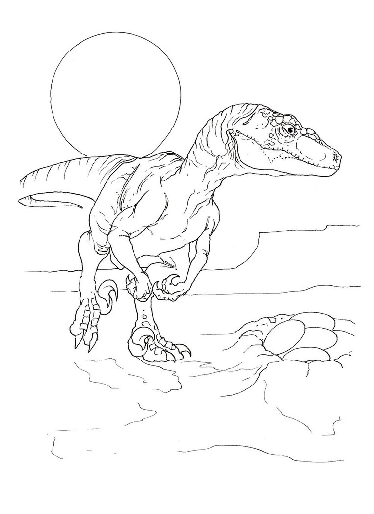 velociraptor printable coloring pages