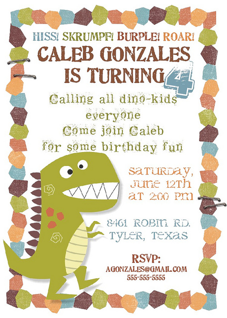 dinosaur birthday invitations free