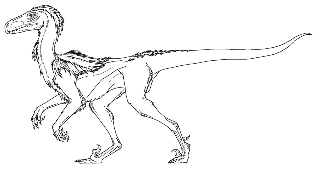 Feathered Deinonychus coloring page
