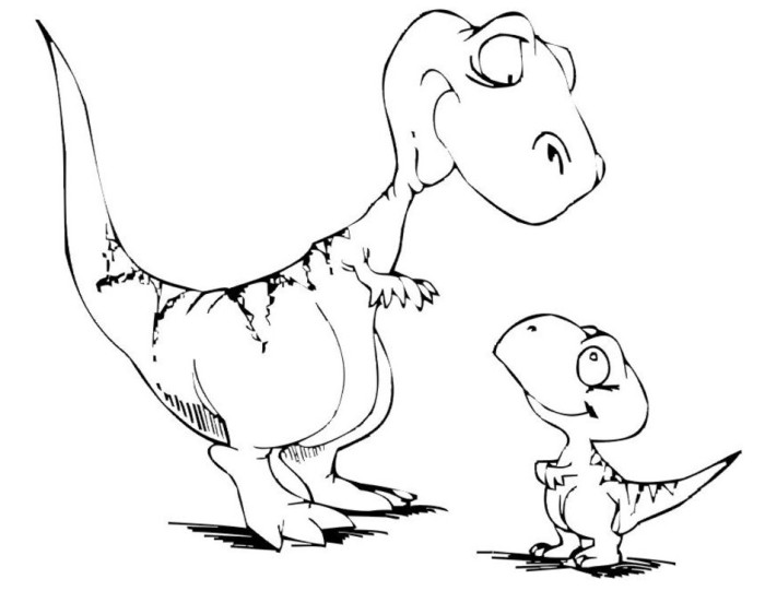 Funny Baby Dinosaur Coloring Pages