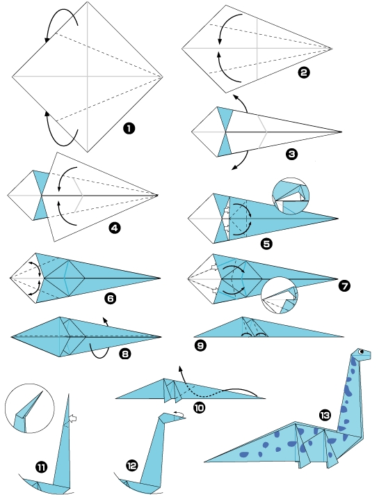 origami dinosaur directions