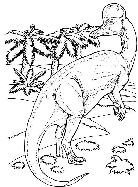 Corythosaurus from Late Cretaceous Period in Dinosaur Coloring Page