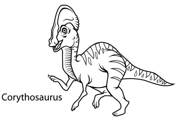 Corythosaurus from Upper Cretaceous Period in Dinosaur Coloring Page