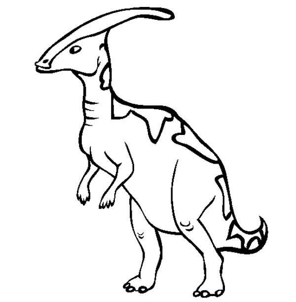 Parasaurolophus from Late Cretaceous Period in Dinosaur Coloring Page