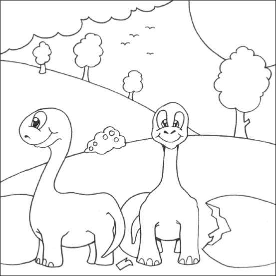 Baby dinosaurs coloring Sheet