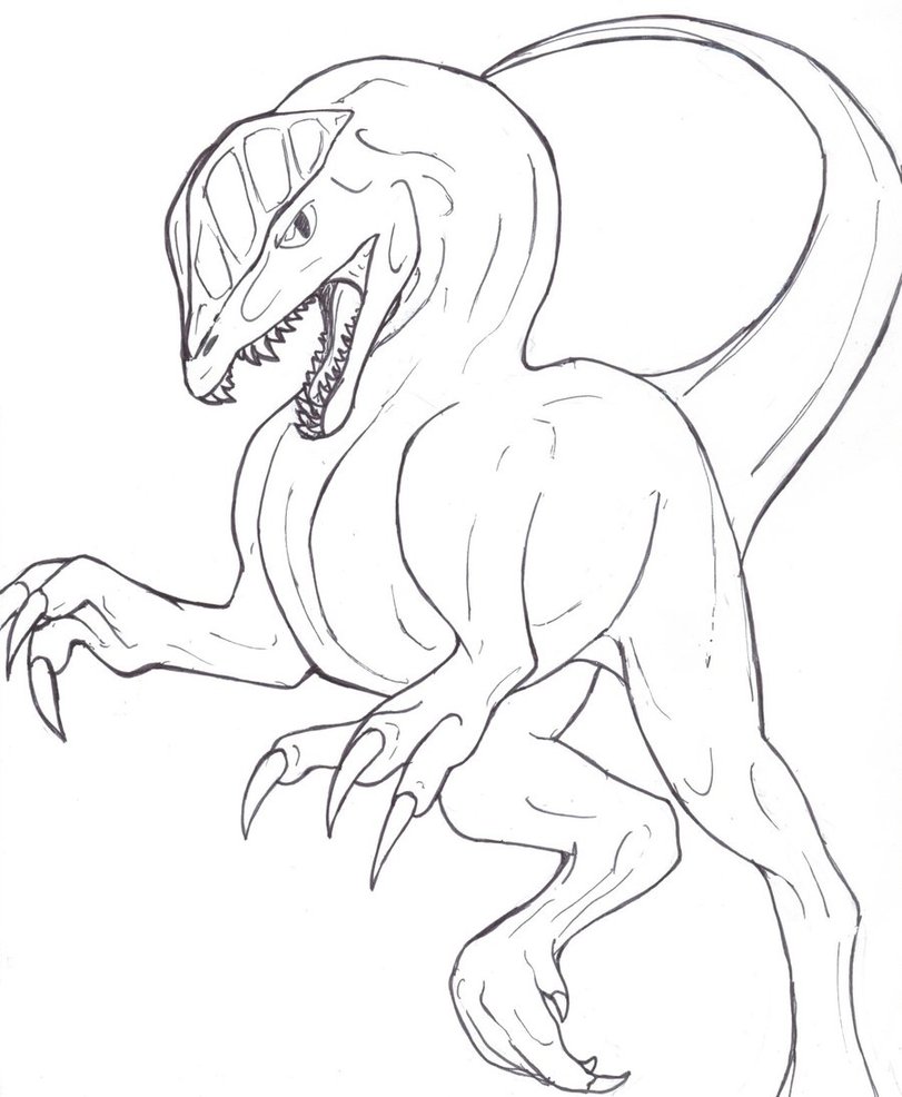 Dilophosaurus coloring page for kid